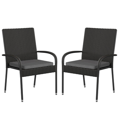 black wicker patio chairs
