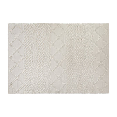 white hand woven rug