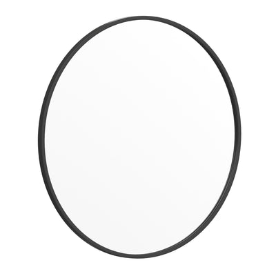 round mirror with black frame