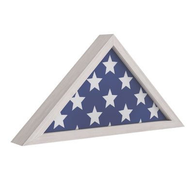 white wood flag case