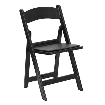 black resin folding chair