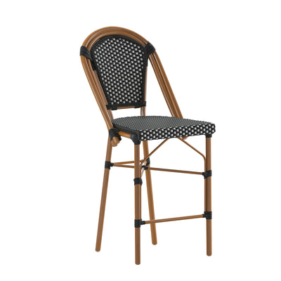 black and white french bistro style restaurant counter stool