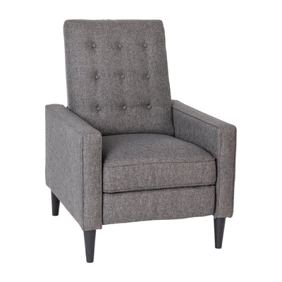 gray upholstered pushback recliner