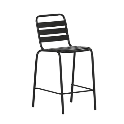 black metal patio barstool