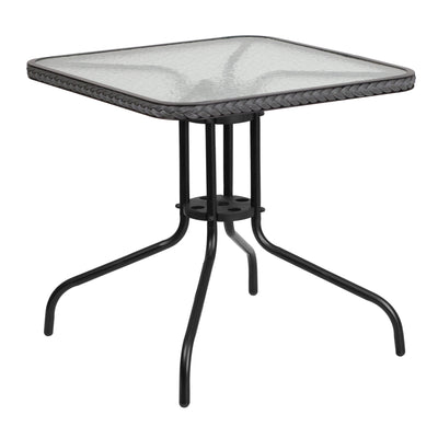 metal and glass patio dining table