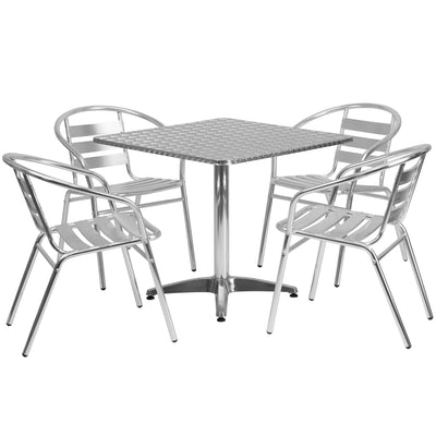 aluminum outdoor dining table with chairs