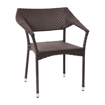 brown wicker patio stack chair