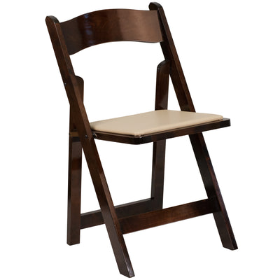 wood folding chair with vinyl seat