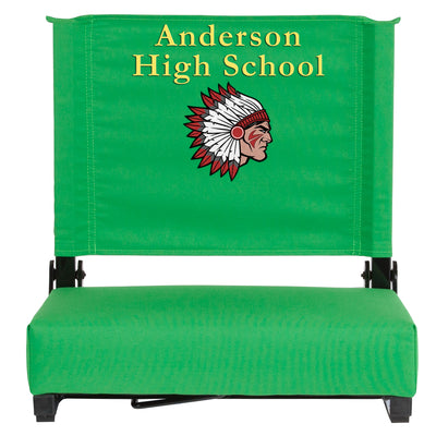 stadium chair with custom embroidery