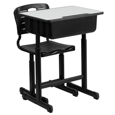 student desk with adjustable legs