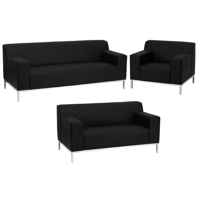 black reception seating set