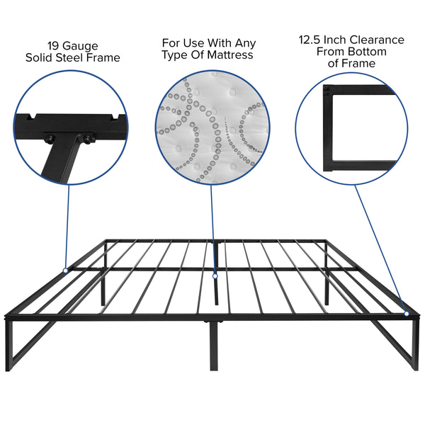 King |#| 14inch King Platform Bed Frame & 12inch Mattress in a Box - No Box Spring Required