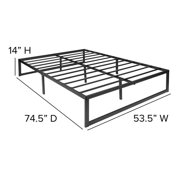 Full |#| 14inch Full Platform Bed Frame & 12inch Mattress in a Box - No Box Spring Required