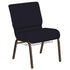 21''W Church Chair in Mainframe Fabric with Book Rack - Gold Vein Frame