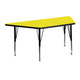 Yellow |#| 22.5inchW x 45inchL Trapezoid Yellow HP Laminate Adjustable Leg Activity Table