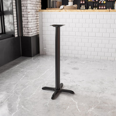22'' x 22'' Restaurant Table X-Base with 3'' Dia. Bar Height Column - View 2
