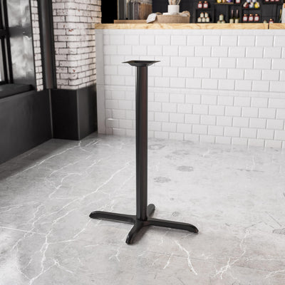23.5'' x 29.5'' Restaurant Table X-Base with 3'' Dia. Bar Height Column