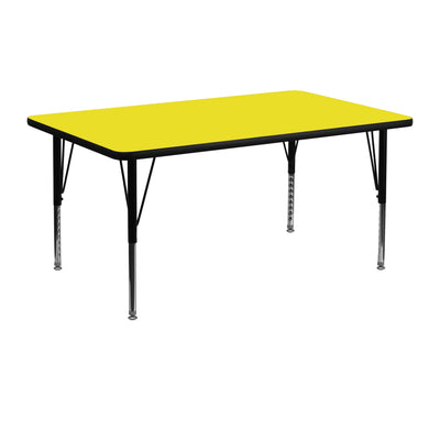 24''W x 48''L Rectangular HP Laminate Activity Table - Height Adjustable Short Legs - View 1