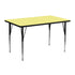 24''W x 48''L Rectangular Thermal Laminate Activity Table - Standard Height Adjustable Legs