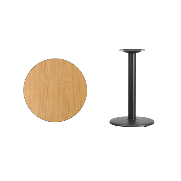 Black |#| 24inch Round Black Laminate Table Top with 18inch Round Table Height Base