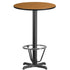 24'' Round Laminate Table Top with 22'' x 22'' Bar Height Table Base and Foot Ring