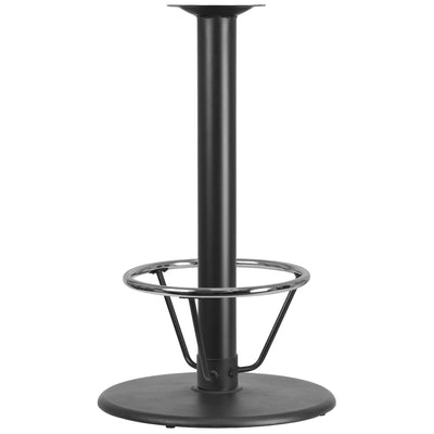 24'' Round Restaurant Table Base with 4'' Dia. Bar Height Column and Foot Ring - View 1
