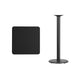 Black |#| 24inch Square Black Laminate Table Top with 18inch Round Bar Height Table Base