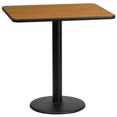 24'' x 30'' Rectangular Laminate Table Top with 18'' Round Table Height Base