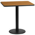 24'' x 30'' Rectangular Laminate Table Top with 18'' Round Table Height Base