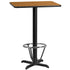 24'' x 30'' Rectangular Laminate Table Top with 22'' x 22'' Bar Height Table Base and Foot Ring