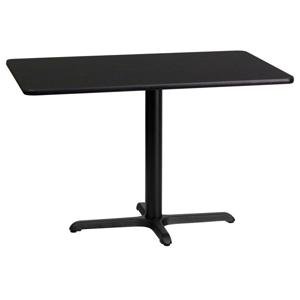 Black |#| 24inch x 42inch Rectangular Laminate Table Top with 23.5inch x 29.5inch Table Height Base