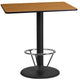 Natural |#| 24inch x 42inch Natural Laminate Table Top & 24inch RD Bar Height Table Base w/Foot Ring
