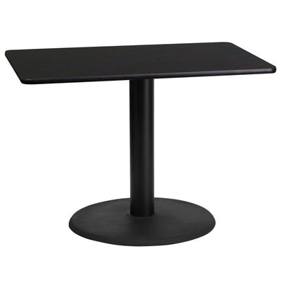 24'' x 42'' Rectangular Laminate Table Top with 24'' Round Table Height Base