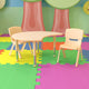 25.125inchW x 35.5inchL Crescent Natural Plastic Adjustable Kids Table Set - 2 Chairs