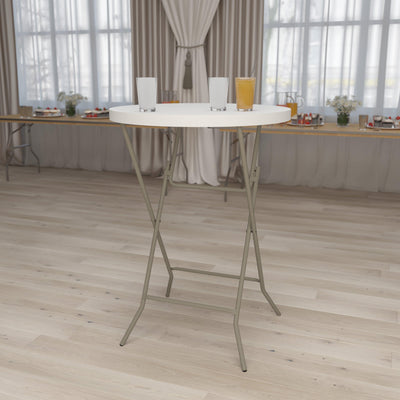 2.63-Foot Round Plastic Bar Height Folding Table - View 2