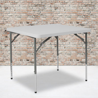 2.79-Foot Square Height Adjustable Plastic Folding Table - View 2