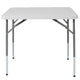 2.79-Foot Square Height Adjustable Granite White Plastic Folding Table
