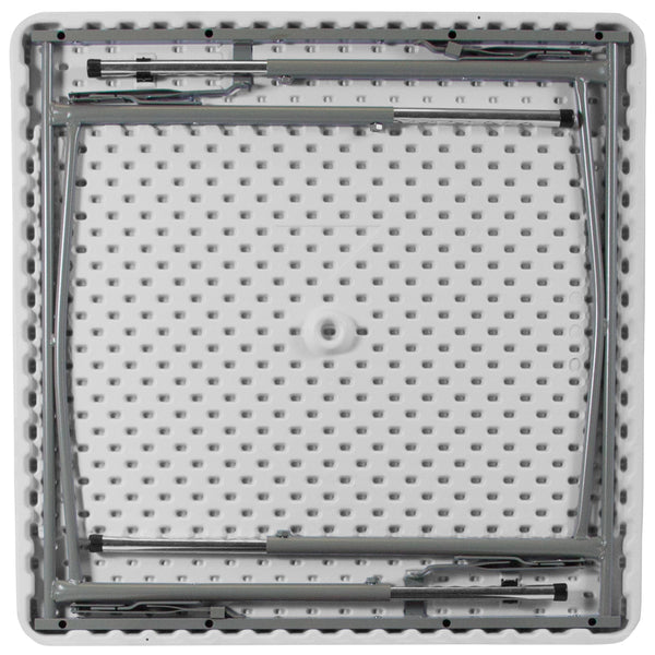 2.79-Foot Square Height Adjustable Granite White Plastic Folding Table