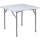 2.81-Foot Square Granite White Plastic Folding Table - Card Table/Game Table