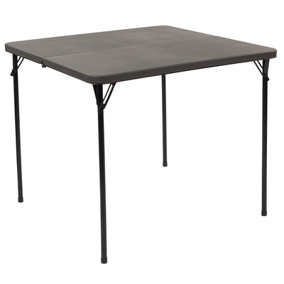 2.83-Foot Square Bi-Fold Plastic Folding Table with Carrying Handle - View 1