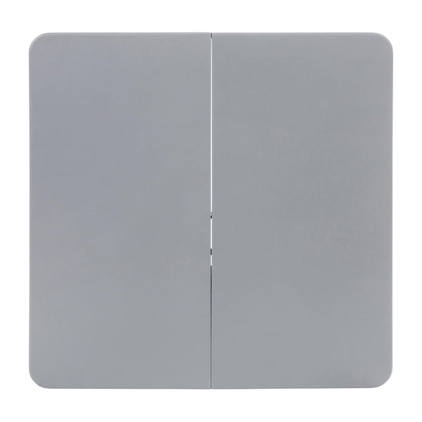 Gray |#| 2.83-Foot Square Bi-Fold Gray Plastic Folding Table with Carrying Handle
