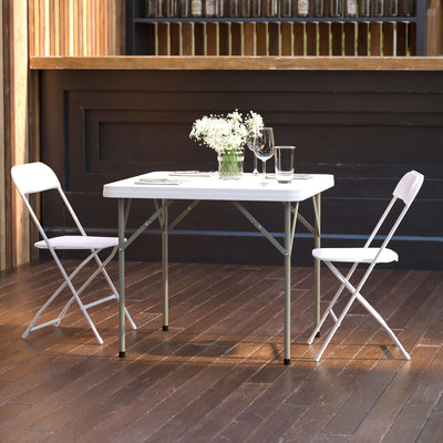 2.85-Foot Square Plastic Folding Table - View 2