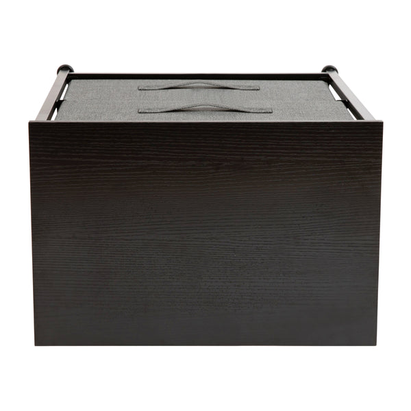 Gray Drawers/Black Frame |#| 2 Drawer Storage Stand with Black Wood Top & Dark Gray Fabric Pull Drawers