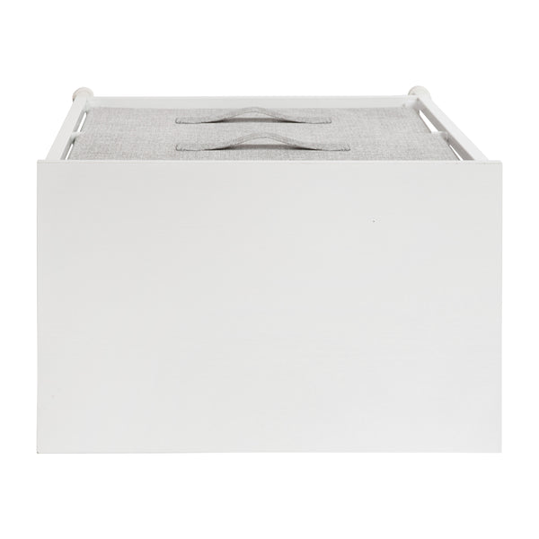 Gray Drawers/White Frame |#| 2 Drawer Storage Stand with White Wood Top & Light Gray Fabric Pull Drawers