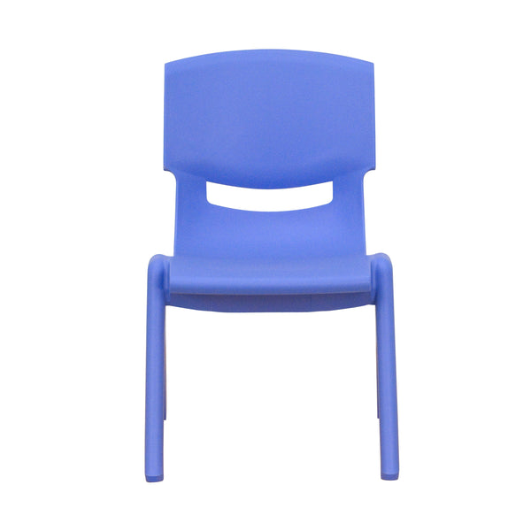 Blue |#| 2 Pack Blue Plastic Stackable School Chair with 10.5inchH Seat, Preschool Chair