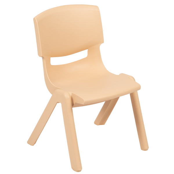 Natural |#| 2 Pack Natural Plastic Stackable School Chair with 10.5inchH Seat, Preschool Chair