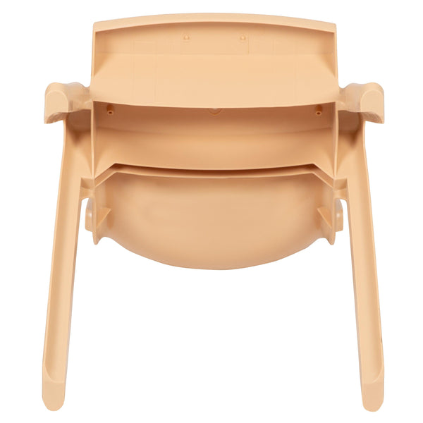 Natural |#| 2 Pack Natural Plastic Stackable School Chair with 10.5inchH Seat, Preschool Chair