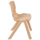 Natural |#| 2 Pack Natural Plastic Stack School Chair with 13.25inchH Seat, K-2 School Chair