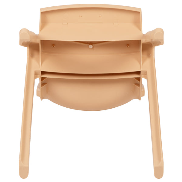 Natural |#| 2 Pack Natural Plastic Stack School Chair with 13.25inchH Seat, K-2 School Chair