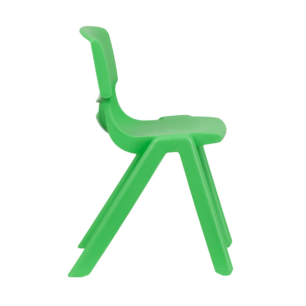 Green |#| 2 Pack Green Plastic Stackable School Chair with 13.25inchH Seat, K-2 School Chair